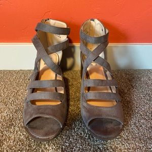 Grey Heeled Sandals